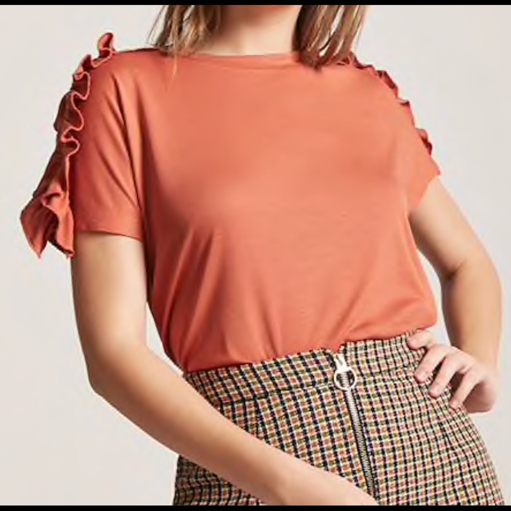 Ruffle blouse brand new size Large